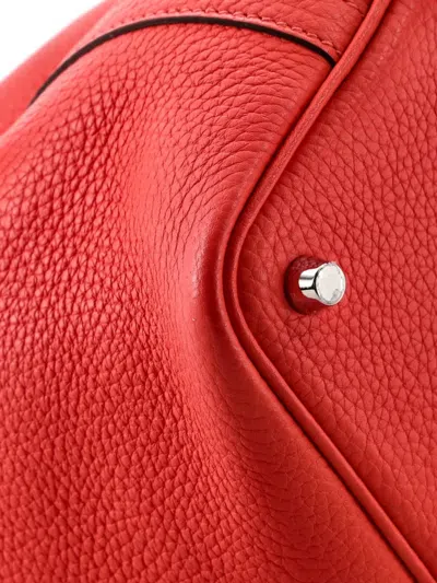 Pre-owned Hermes Picotin Lock Bag Clemence Pm Bucket Bag In Red