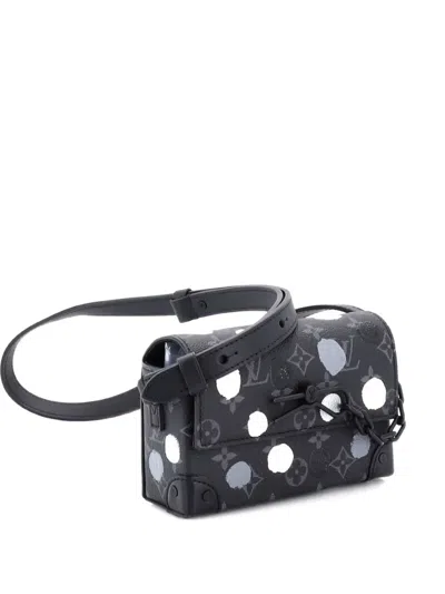 Pre-owned Louis Vuitton Steamer Wearable Wallet Yayoi Kusama Painted Dots Monogram Eclipse Canvas Crossbody Bag In Black