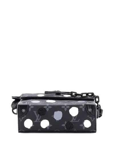 Pre-owned Louis Vuitton Steamer Wearable Wallet Yayoi Kusama Painted Dots Monogram Eclipse Canvas Crossbody Bag In Black