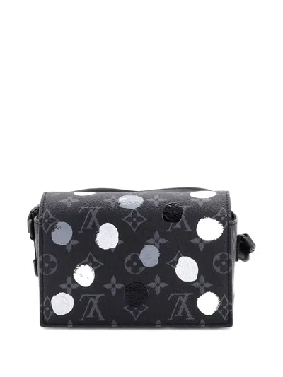 Pre-owned Louis Vuitton Steamer Wearable Wallet Yayoi Kusama Painted Dots Monogram Eclipse Canvas Crossbody Bag In Black