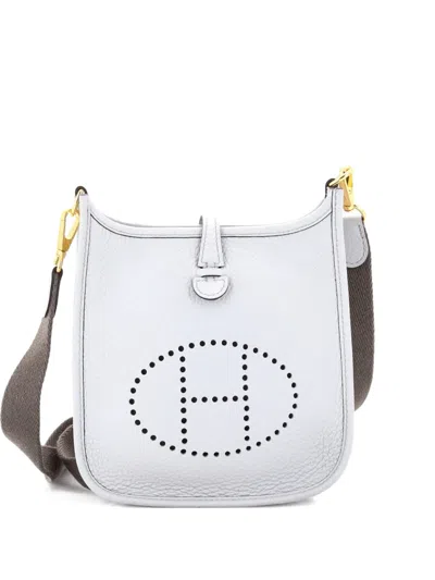 Pre-owned Hermes Evelyne Bag Gen Iii Clemence Tpm Crossbody Bag In Blue