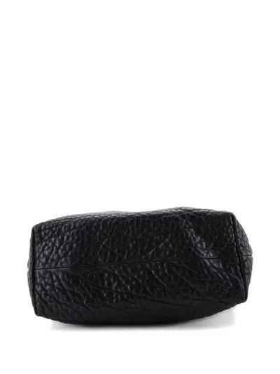 Pre-owned Prada Triangle Calfskin Shoulder Bag In Black