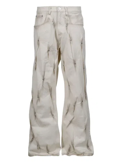 Kusikohc Rivet-embellished Jeans In White