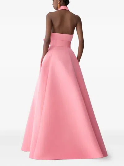 Carolina Herrera Halterneck Sash Gown In Pink