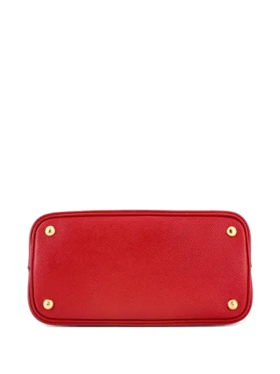 Pre-owned Prada Panier Saffiano Leather Large Bucket Bag In Red