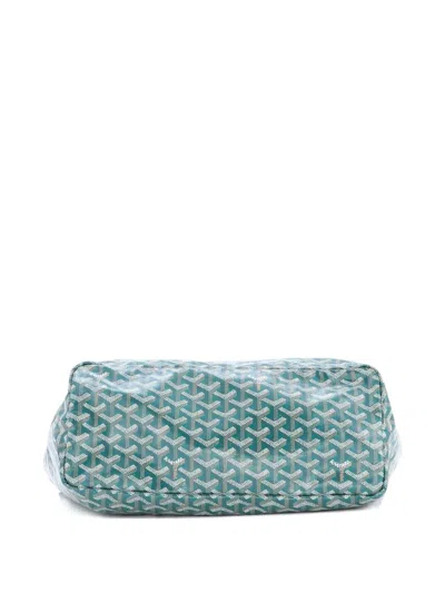 Pre-owned Goyard Saint Louis Coated Canvas Pm Tote Bag In Green