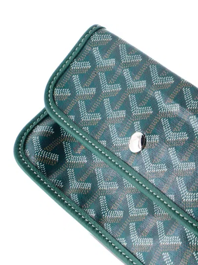 Pre-owned Goyard Saint Louis Coated Canvas Pm Tote Bag In Green