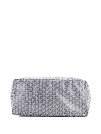 Pre-owned Goyard Saint Louis Printed Coated Canvas Gm Tote Bag In Gray