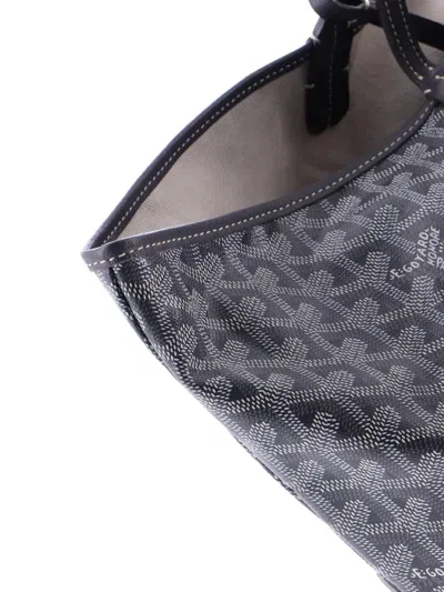 Pre-owned Goyard Saint Louis Printed Coated Canvas Gm Tote Bag In Gray