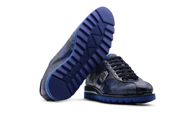Harris Shoes 1913 Sneakers In Pelle Di Pitone In Blue