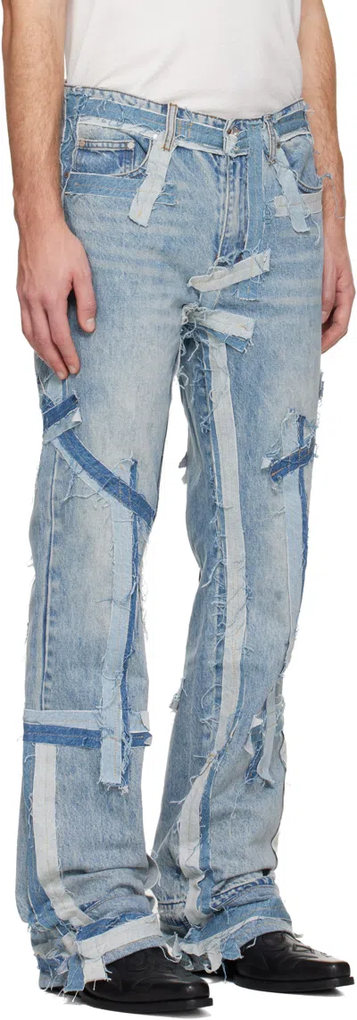 Who Decides War Exposure Patchwork Jeans In Blue