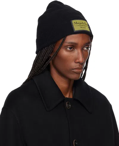 Mm6 Maison Margiela Black Access Labels Story Beanie In Black