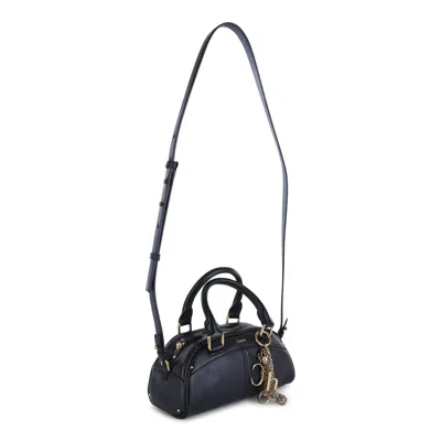 Chloé Black Leather Chloe Bowling Top Handle Bag In Black