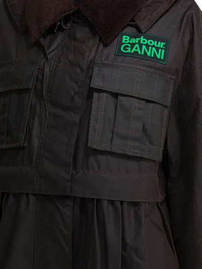 Barbour X Ganni Jacket Jackets And Coats Green In Black
