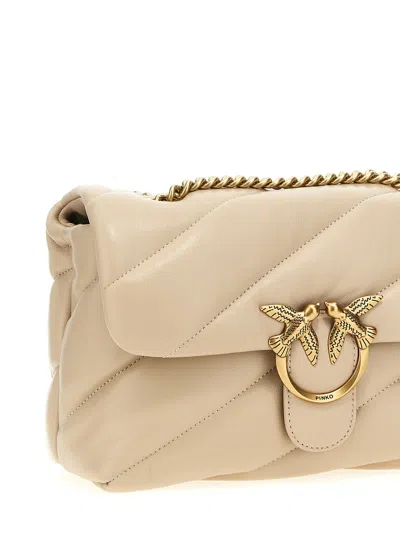 Pinko Classic Love Puff Crossbody Bags Beige In Neutral