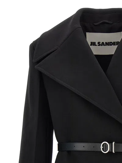 Jil Sander Double-breasted Coat Coats And Trench Coats Black In Black