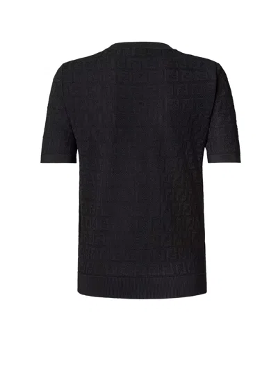 Fendi Women Ff Cotton And Viscose Sweater In Black