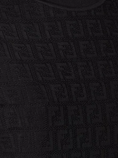 Fendi Women Ff Cotton And Viscose Sweater In Black