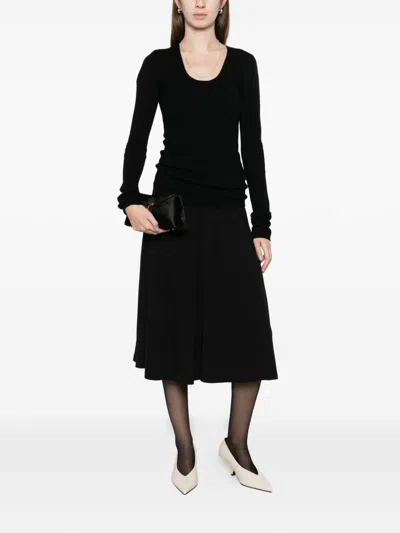 Totême Toteme Fluid Midi Skirt In Black