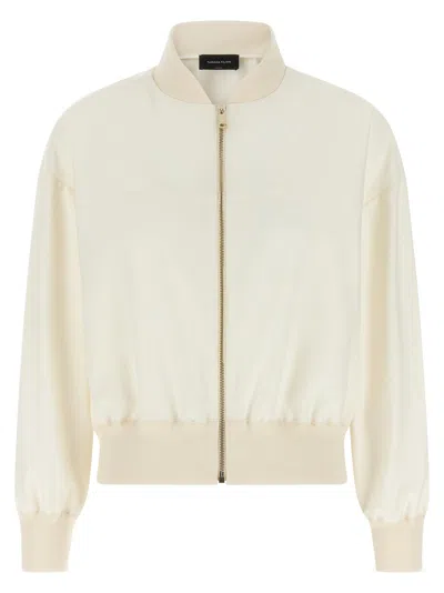 Fabiana Filippi Insert Bomber Jacket Puffer Jackets White In White