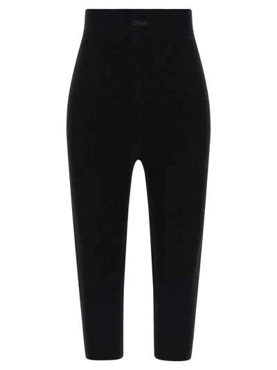 Chloé Knitted Leggings In Black