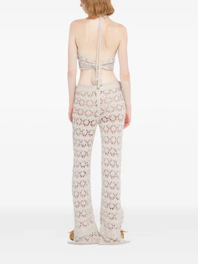 Alanui Lagoon Romance Cotton-blend Crochet Crop Top In White