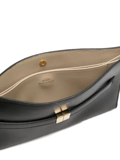 Totême Toteme Belted Leather Crossbody Bag In Black