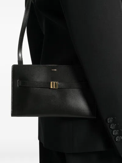 Totême Toteme Belted Leather Crossbody Bag In Black