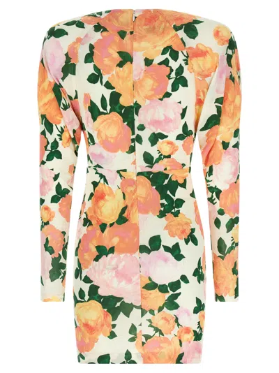 Stella Mccartney Gathered Floral-print Jersey Mini Dress In Multi