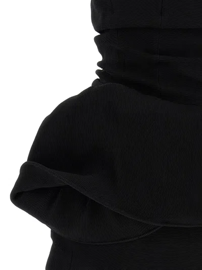 Magda Butrym Ribbed Draped Mini Dress In Black