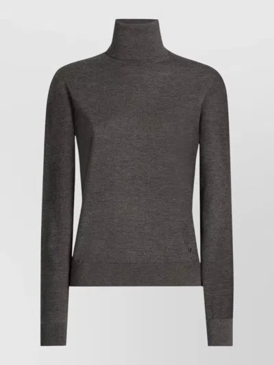 Dolce & Gabbana Turtleneck Knit Pullover Long Sleeve Style In Gray