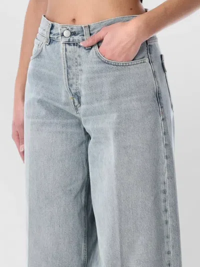 Haikure Bethany Belt Loop Five Pocket Wide Leg Trousers In Blue