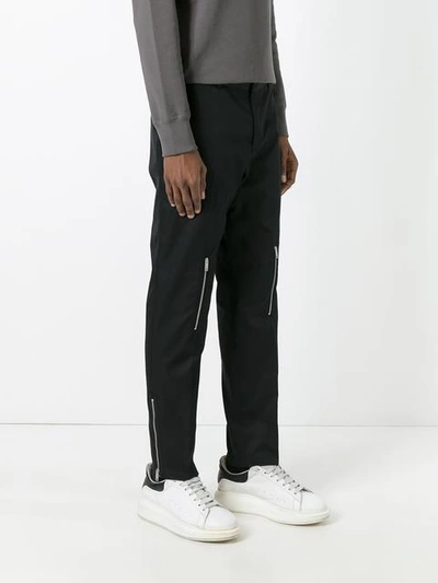 Shop Alexander Mcqueen Zip Detail Straight-leg Trousers