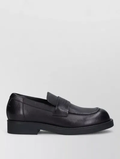 Mm6 Maison Margiela Leather City Biker Loafers In Black