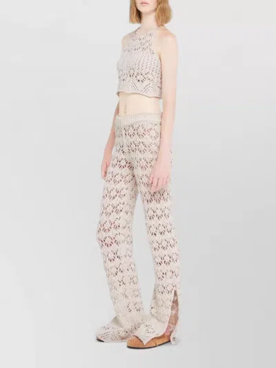 Alanui Lagoon Romance Cotton-blend Crochet Crop Top In Neutral