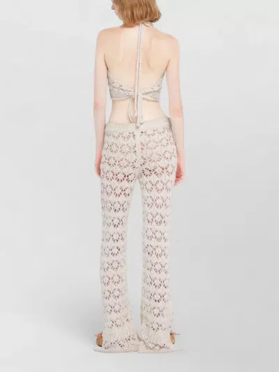 Alanui Lagoon Romance Cotton-blend Crochet Crop Top In Neutral