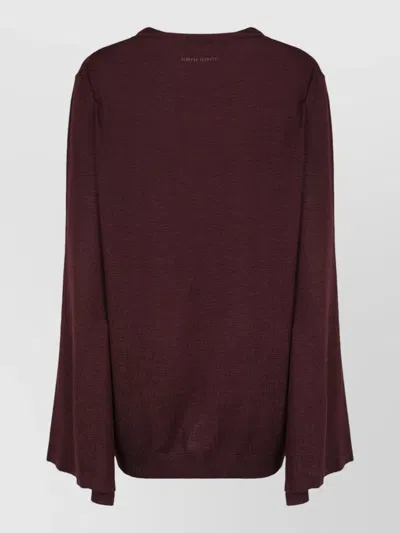 Alberta Ferretti Long Sleeve Knit Shirt Regular Fit In Brown