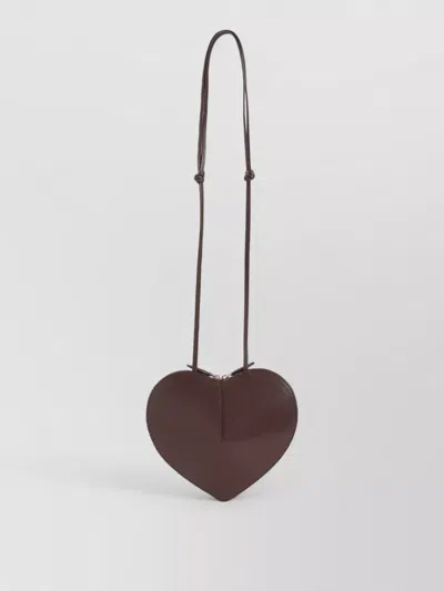 Alaïa Heart Shape Suede Shoulder Bag Goat Leather In Brown