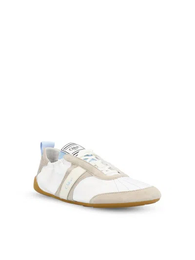 Chloé Kick Mixed Leather Low-top Sneakers In Neutral