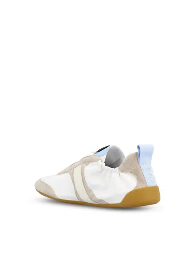 Chloé Kick Mixed Leather Low-top Sneakers In Neutral