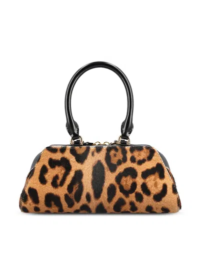 Givenchy Antigona East West Brown Mini Handbag With Animalier Print And Logo Lettering On The Front In Leathe In Animal Print