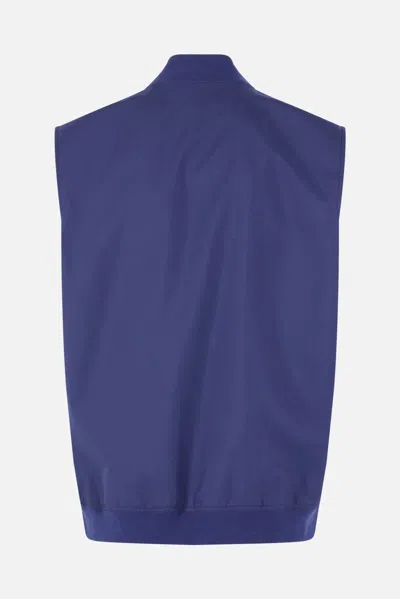 Brunello Cucinelli Logo Detailed Zipped Gilet In Blue