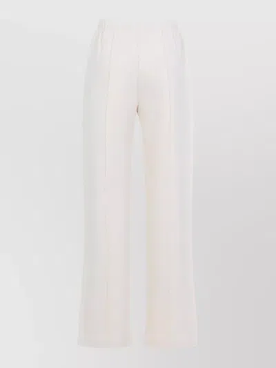 Moncler Straight Leg Sweat Trousers Side Pockets In White