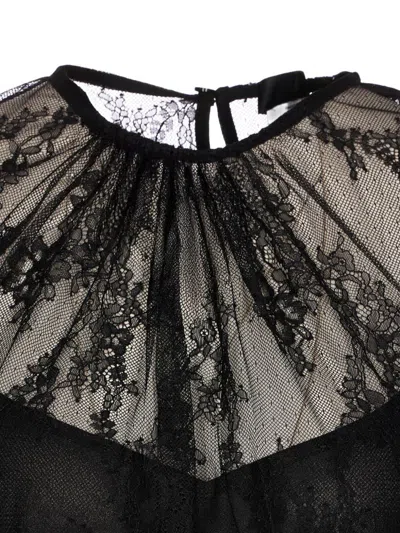 Liu •jo Chantilly Crystal Lace Mini Dress In Black