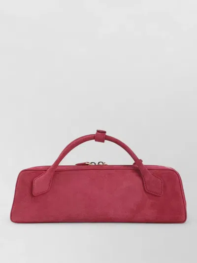 Alaïa Teckel Suede Clutch Shoulder Bag In Red