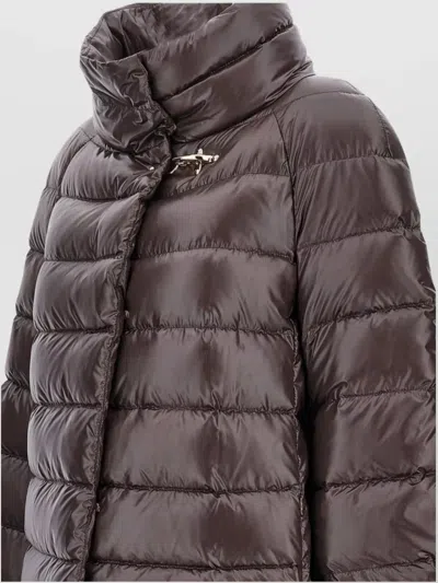 Fay Quilted Cape Down Jacket With Zip In Gray