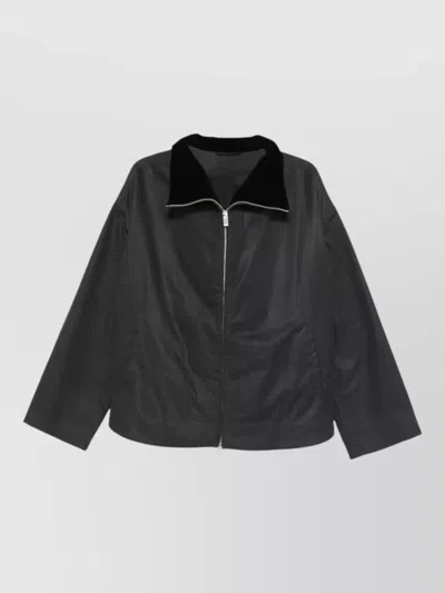 Totême Black Solid Zipped Jacket In Black