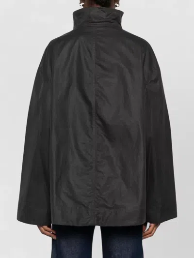 Totême Black Solid Zipped Jacket In Black