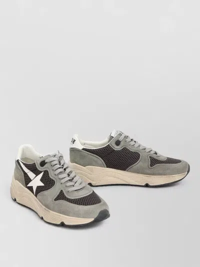 Golden Goose Running Sole Sneakers Suede Mesh Leather In Gray