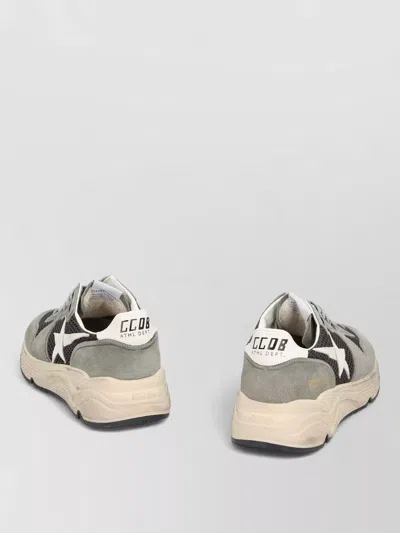 Golden Goose Running Sole Sneakers Suede Mesh Leather In Gray
